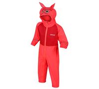 Regatta Combinaison Forme Animale Enfant Charco Imperméable et Respirante avec Bandes réfléchissantes Overtrousers Enfant Fiery Coral FR: 3XL (Taille Fabricant: 60-72)