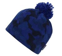 Regatta Fallon Hat Printed Polyester Mirofleece and Knitted Pom Couvre-Chef Enfant, Bleu Roi, 7-10