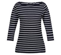 Regatta Femme Haut Bayletta À Manches 3/4 pour T-Shirt, Bleu Marine/Blanc, 38 EU