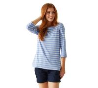 Regatta Haut Bayletta à Manches 3/4 pour Femme T-Shirt, Bleu Hortensia/Blanc, 38