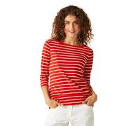 Regatta Haut Bayletta à Manches 3/4 pour Femme T-Shirt, Rouge/Blanc, 40
