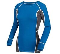 Regatta Haut Technique Manches Longues BERU Respirant et Chaud en Laine Merino avec Traitement de contrôle des odeurs T-Shirt Femme Petrol Blue/Magnet FR : S (Taille Fabricant : 40)