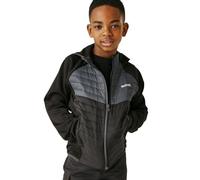 Regatta Kids' Kielder Hybrid VIII Jacket, Veste rembourrée Kielder VIII Hybrid pour garçon avec fermeture éclair complète Garçon, Black/Sealgr,
