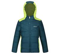 Regatta Lofthouse IV Veste à Capuche Junior Isolante avec Motifs réfléchissants Baffled/Quilted Jackets Enfant Deep Teal/Electric Lime FR: 3XL (Taille Fabricant: 13 YR)