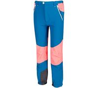 Regatta Pantalon Technique Junior Tech Mountain déperlant et Extensible Pantalon Enfant Petrol Blue/Fiery Coral FR : M (Taille Fabricant : 140)