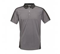 Regatta Polo Homme Évacuant Rapidement L'humidité avec col boutonné Contrast T-Shirts/Polos/Vests Homme Seal Grey/Black FR: 2XL (Taille Fabricant: XXL)