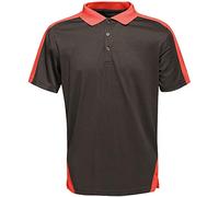 Regatta Polo Homme Évacuant Rapidement L'humidité avec col boutonné Contrast T-Shirts/Polos/Vests Homme Black/Classic Red FR: 2XL (Taille Fabricant: XXL)