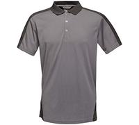 Regatta Polo Homme Évacuant Rapidement L'humidité avec col boutonné Contrast T-Shirts/Polos/Vests Homme Seal Grey/Black FR: 4XL (Taille Fabricant: 4XL)