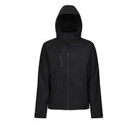 Regatta Professional Men's Venturer 3 Layer Printable Hooded Softshell Jacket Veste, Noir (Noir), XL Homme
