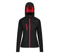 Regatta Professional Women's Venturer 3-Layer Printable Hooded Softshell Jacket Veste, Noir (Rouge Classique), 42 Femme