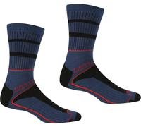 Regatta - "Samaris 3 Season" chaussettes pour hommes (pack de 2) RG5824 (43 EU - 47 EU) (Bleu Jeans foncé/Orange/Noir)