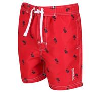 Regatta Short de Bain Junior Garçon Skander II léger pour séchage Rapide et avec imprimé Swimwear Enfant True Red Palm Print FR: L (Taille Fabricant: 7-8)