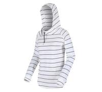 Regatta Sweat-Shirt RAYÉ Manches Longues Merindha avec Capuche réglable T-Shirts/Polos/Vests Femme White/Navy FR: S (Taille Fabricant: 12)