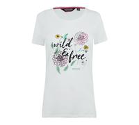 Regatta T-Shirt 100% Coton Organique écologique Filandra IV avec imprimé Design T-Shirts/Polos/Vests Femme White Wild FR: XS (Taille Fabricant: 10)