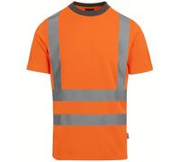Regatta T-Shirt Hautement Visible Pro Contrat Orange Jaune Polyester Col Rond