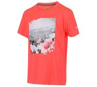 Regatta T-Shirt Junior Technique Léger et Respirant Alvarado V avec imprimé Design T-Shirts/Polos/Vests Enfant Fiery Coral FR: L (Taille Fabricant: 7-8)