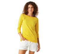 Regatta T-Shirt léger Bayletta en Coton mélangé pour Femme, Jaune maïs/Blanc, 46