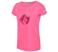 Regatta T-Shirt Technique Manches Courtes 100% Coton Breezed Respirant avec imprimé T-Shirts/Polos/Vests Femme Néon Pink FR: 4XL (Taille Fabricant: 24)