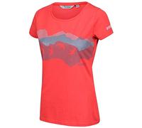 Regatta T-Shirt Technique Manches Courtes 100% Coton Breezed Respirant avec imprimé T-Shirts/Polos/Vests Femme Red Sky FR: XXS (Taille Fabricant: 8)