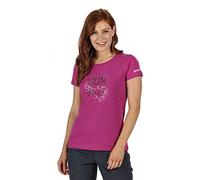 Regatta T-Shirt Technique Manches Courtes 100% Coton Breezed Respirant avec imprimé T-Shirts/Polos/Vests Femme Vivid Viola FR: M (Taille Fabricant: 14)
