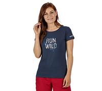 Regatta T-Shirt Technique Manches Courtes 100% Coton Breezed Respirant avec imprimé T-Shirts/Polos/Vests Femme Dark Denim FR: XXS (Taille Fabricant: 8)