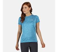 Regatta T-Shirt Technique Manches Courtes Fingal V Léger et Respirant avec imprimé T-Shirts/Polos/Vests Femme Blue Aster Marl FR: M (Taille Fabricant: 14)