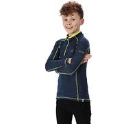 Regatta T-Shirt Technique Manches Longues Junior BERLEY en mélange de laines mérino à séchage Rapide avec Ouverture par 1/2 Zip T-Shirts Enfant Prussian FR : XS (Taille Fabricant : 116)