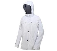 Regatta Veste Design avec imprimé BERTILLE Imperméable et Respirante avec Doublure, Capuche Ajustable et Ouverture zippée intégrale Jackets Waterproof Shell Femme White FR: XXS (Taille Fabricant: 8)