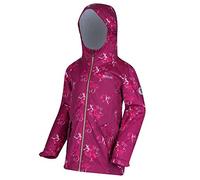 Regatta Veste Junior à Capuche Braylee imperméable avec Doublure Chaude en Polaire Sherpa et imprimé sur l'ensemble Parka imperméable Enfant Beetroot Floral FR : XS (Taille Fabricant : 116)