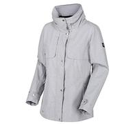 Regatta Veste Narelle Imperméable et Respirante avec col Montant et Ouverture zippée intégrale Jackets Waterproof Shell Femme Rock Grey FR: XS (Taille Fabricant: 10)
