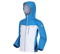 Regatta Veste protectrice Junior Highton Imperméable et Respirante avec bandes réfléchissantes et Poche à la poitrine Jackets Waterproof Shell Enfant Blue Aster/White FR: 4XL (Taille Fabricant: 14 Yr)