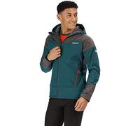 Regatta Veste Softshell à Capuche Déperlante, Respirante et Coupe-Vent Hewitts V avec Zones Réfléchissantes Soft Shell Homme Deep Teal/Magnet FR: L (Taille Fabricant: L)