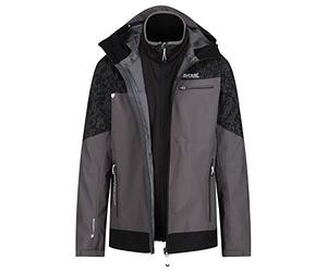 Regatta Veste Technique 3 en 1 Sacramento V Imperméable, légère et Respirante avec Veste intérieure 3-in-1 Jacket Homme Magnet/Black FR: L (Taille Fabricant: L)