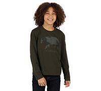 Regatta Wenbie T-Shirt Manches Longues Imprimé Junior en Coton Coolweave Respirant T-Shirts/Polos/Vests Enfant Dark Khaki FR: M (Taille Fabricant: 5-6)