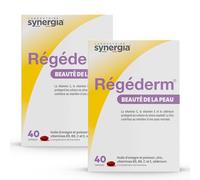 RÉGÉDERM Lot de 2X40 Capsules | Régénère la Peau Sèche et protège la peau des effets du vieillissement | Huile d’onagre riche en oméga 3, vitamines C et E, sélénium et zinc | LABORATOIRE SYNERGIA