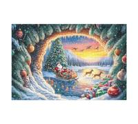 Regenbogenbogen Bach Hütte Wald Wilde Natur Puzzle 1000 Pièces pour Adultes Agréable Amusant Et Relaxant Parfait pour Passe Temps Et Hobby （75x50cm）