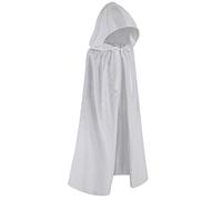 Regenboog Cape avec capuche pour homme et femme, cape en velours pour adulte, costume de Noël, Halloween, masquer, sorcière, magicien, Mardi Gras, blanc, 130 cm