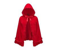 Regenboog Costume de petit chaperon rouge pour filles et femmes, cape en velours rouge pour filles, costume d'Halloween, Noël, journée mondiale du livre, conte de fées, déguisement, 55 cm