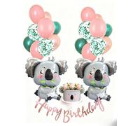 Regendeko Koala - Décoration d'anniversaire d'enfant - Motif animal de la forêt - Ballons en aluminium - Décoration d'anniversaire pour garçon et fille