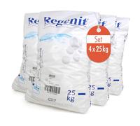 Regenit® Sel en Pastilles 4 x 25 kg - Pastilles de Sel Raffiné pour Adoucisseurs d’Eau et Électrolyse - Haute Pureté, Dissolution Rapide, Anti-Calcaire