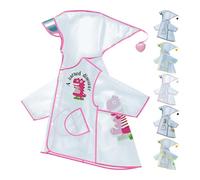 Regenjacke Kinder EVA Atmungsaktiv Regenschutz Regenmantel Outdoor Süße Muster Wasserdicht Regencape mit Kapuze Ärmeln Wiederverwendbar für Wandern Camping Reisen (Rose clair, 7-8 ans)