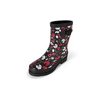 Regenliebe Bottes en caoutchouc Blossom Night demi-tige pour femme, Noir/blanc/rouge., 39 EU