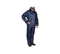 vidaXL Combinaison de pluie avec capuche 2 pièces Bleu marine XXL XXL