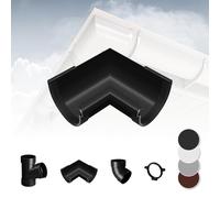 Regenrinnensystem - 130mm Plastique PVC, Séléction Composants - RainWay90 - Anthracite, Pièce de Coin Intérieur 90°