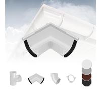 Regenrinnensystem - 130mm Plastique PVC, Séléction Composants - RainWay90 - blanc, Pièce de Coin Extérieur 90°