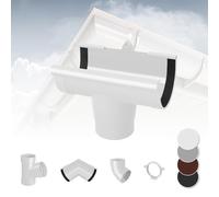 Regenrinnensystem - 130mm Plastique PVC, Séléction Composants - RainWay90 - blanc, Rinnenstutze