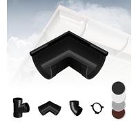 Regenrinnensystem - 90mm Plastique PVC, Séléction Composants - RainWay90 - Anthracite, Pièce de Coin Extérieur 90°