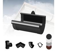 Regenrinnensystem - 90mm Plastique PVC, Séléction Composants - RainWay90 - Anthracite, Rinnenverbindungsschale