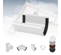 Regenrinnensystem - 90mm Plastique PVC, Séléction Composants - RainWay90 - blanc, Rinnenverbindungsschale