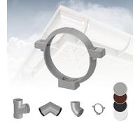 Regenrinnensystem - 90mm Plastique PVC, Séléction Composants - RainWay90 - gris, Collier de Serrage